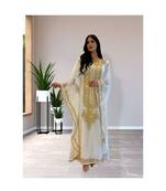 White Kaftan Handcrafted Georgette Embroidered Work Party Wear Fully Stitched Dresses 0233