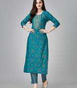 WILNERCROWN Designer ethnic set kurta, pant  set for women for casual and festive wear