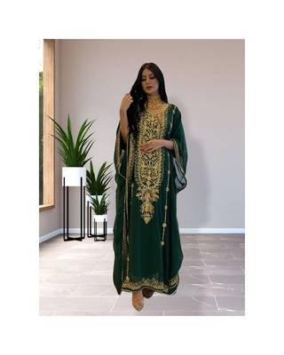 Green Party Wear Kaftan for Women  1