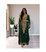 Green Party Wear Kaftan for Women