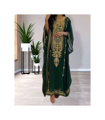Green Party Wear Kaftan for Women  4