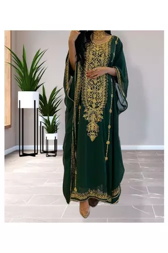 Green Party Wear Kaftan for Women 
