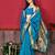 Latest design sky blue color paithani silk saree with blouse piece