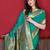 Latest design rama green color paithani silk saree with blouse piece