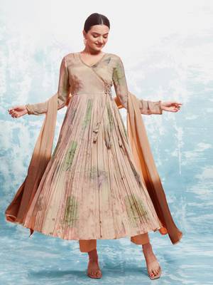 Fusionic peach gota patti readymade-suits with dupatta 1