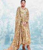 Fusionic multicolor gota patti anarkali-salwar-kameez with dupatta