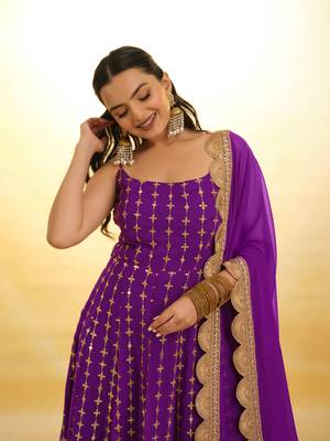 Fusionic purple zari work readymade-suits with dupatta 3