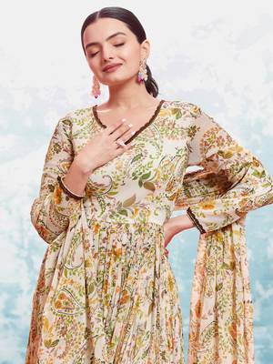 Fusionic multicolor gota patti anarkali-salwar-kameez with dupatta 3