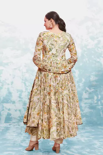Fusionic multicolor gota patti anarkali-salwar-kameez with dupatta