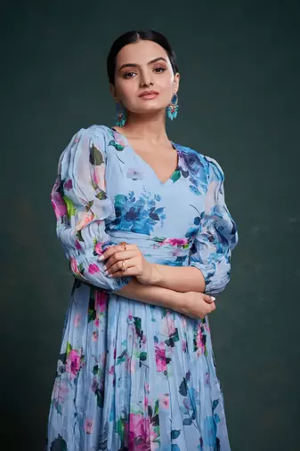 Fusionic blue gota patti readymade-suits with dupatta