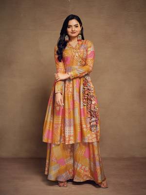 Fusionic mustard gota patti anarkali-salwar-kameez. 1