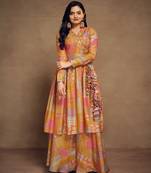 Fusionic mustard gota patti anarkali-salwar-kameez.