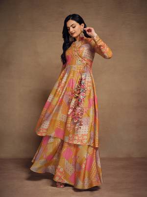 Fusionic mustard gota patti anarkali-salwar-kameez. 2