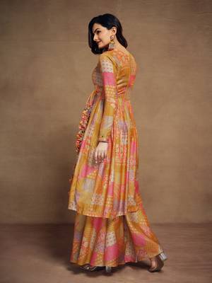 Fusionic mustard gota patti anarkali-salwar-kameez. 4