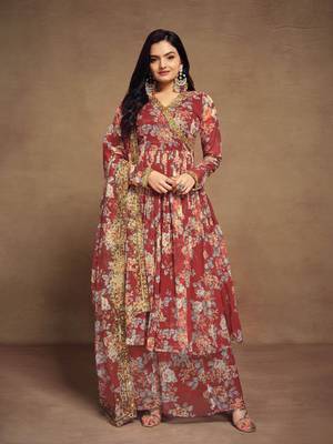Fusionic red gota patti readymade-suits with dupatta 1