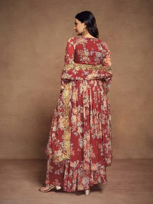 Fusionic red gota patti readymade-suits with dupatta 4