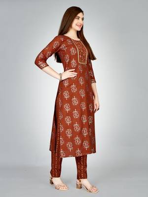 WILNERCROWN Designer ethnic set kurta, pant  set for women for casual and festive wear 3