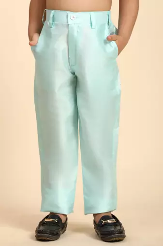 Firozi embellished silk indowestern set for boys party,wedding outfits traditional wear
