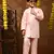 Pink embellished silk indowestern set for boys party,wedding outfits traditional wear