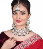 Tradtional Gold Plated Bridal Kundan Choker Wedding Earring Necklace Jewellery Set