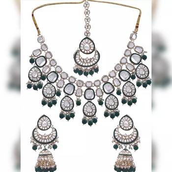  Tradtional Gold Plated Bridal Kundan Choker Wedding Earring Necklace Jewellery Set 2
