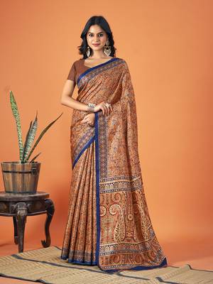 Sangam Prints Multi Color Pashmina Digital Print Party Wear  Pashmina Saree 1