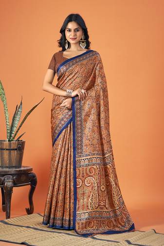 Sangam Prints Multi Color Pashmina Digital Print Party Wear  Pashmina Saree