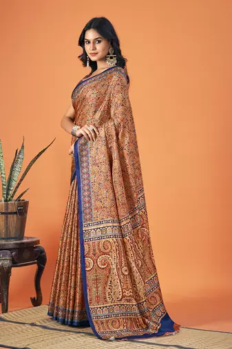 Sangam Prints Multi Color Pashmina Digital Print Party Wear  Pashmina Saree
