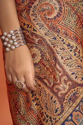 Sangam Prints Multi Color Pashmina Digital Print Party Wear  Pashmina Saree
