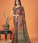 Sangam Prints Multi Color Pashmina Digital Print Party Wear  Pashmina Saree