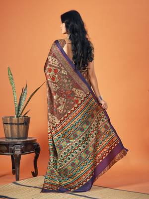 Sangam Prints Multi Color Pashmina Digital Print Party Wear  Pashmina Saree 3
