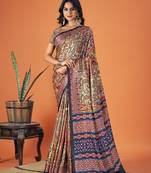 Sangam Prints Multi Color Pashmina Digital Print Party Wear  Pashmina Saree