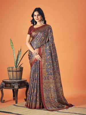 Sangam Prints Multi Color Pashmina Digital Print Party Wear  Pashmina Saree 1