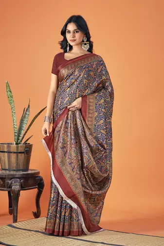 Sangam Prints Multi Color Pashmina Digital Print Party Wear  Pashmina Saree