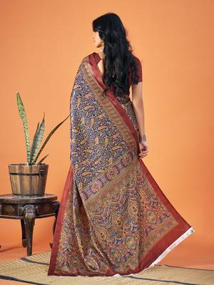 Sangam Prints Multi Color Pashmina Digital Print Party Wear  Pashmina Saree 3