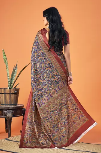 Sangam Prints Multi Color Pashmina Digital Print Party Wear  Pashmina Saree