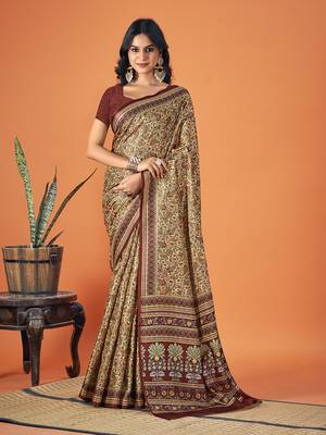 Sangam Prints Multi Color Pashmina Digital Print Party Wear  Pashmina Saree 1