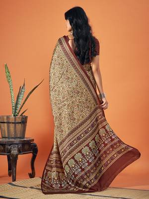 Sangam Prints Multi Color Pashmina Digital Print Party Wear  Pashmina Saree 3