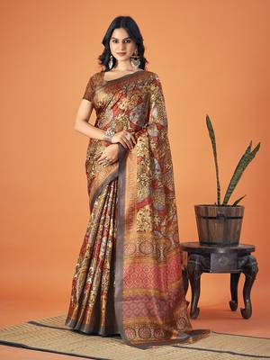 Sangam Prints Multi Color Pashmina Digital Print Party Wear  Pashmina Saree 1