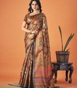 Sangam Prints Multi Color Pashmina Digital Print Party Wear  Pashmina Saree