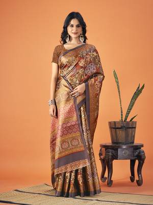 Sangam Prints Multi Color Pashmina Digital Print Party Wear  Pashmina Saree 2