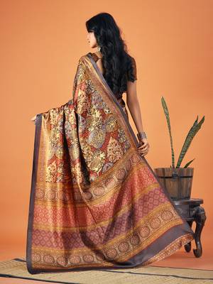 Sangam Prints Multi Color Pashmina Digital Print Party Wear  Pashmina Saree 3