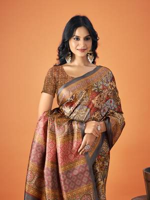 Sangam Prints Multi Color Pashmina Digital Print Party Wear  Pashmina Saree 4