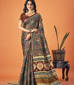 Sangam Prints Multi Color Pashmina Digital Print Party Wear  Pashmina Saree