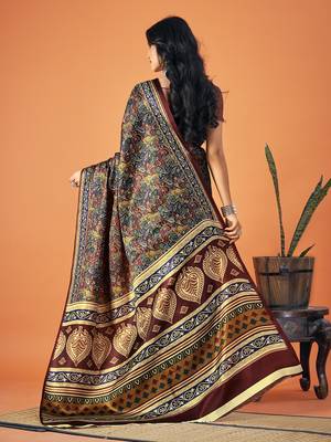 Sangam Prints Multi Color Pashmina Digital Print Party Wear  Pashmina Saree 3