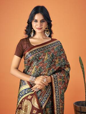 Sangam Prints Multi Color Pashmina Digital Print Party Wear  Pashmina Saree 4
