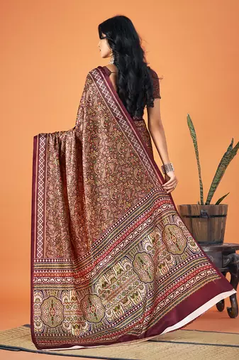 Sangam Prints Multi Color Pashmina Digital Print Party Wear  Pashmina Saree