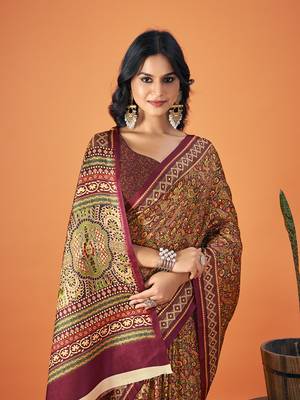 Sangam Prints Multi Color Pashmina Digital Print Party Wear  Pashmina Saree 4