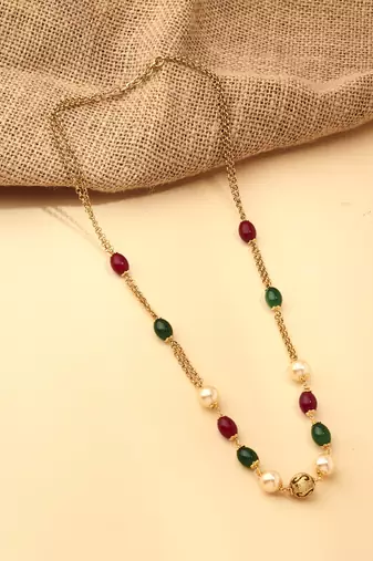 Multicolored Gold-Plated Necklace Set