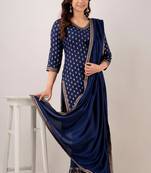 Blue Printed Sharara Set